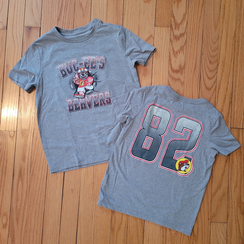 Buc-ee's Beavers Gray Kids Graphic T-Shirt YS YXS
